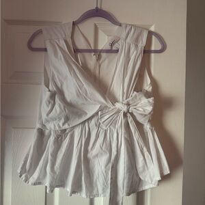 Elegant White Sleeveless Top Womens Size L